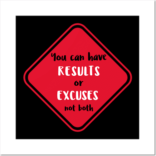 Workout Motivation | Results or Excuses not both Posters and Art